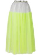 Delpozo Contrast Flared Midi Skirt - Yellow & Orange