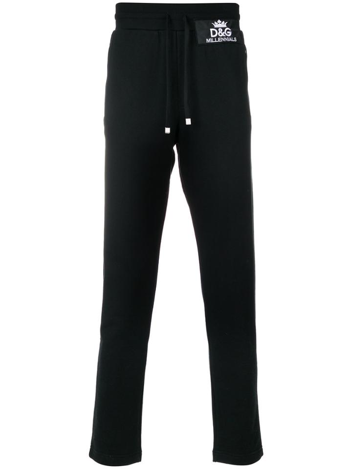 Dolce & Gabbana Logo Patch Track Pants - Black