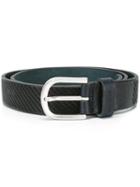 Dondup Striped Belt, Men's, Size: 90, Black, Calf Leather