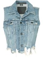 T By Alexander Wang Cropped Denim Waistcoat - Blue