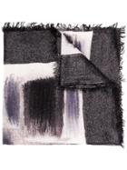 Faliero Sarti Frayed Brushstroke Scarf - Black