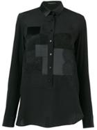 Ermanno Scervino Lace Patchwork Design Shirt - Black