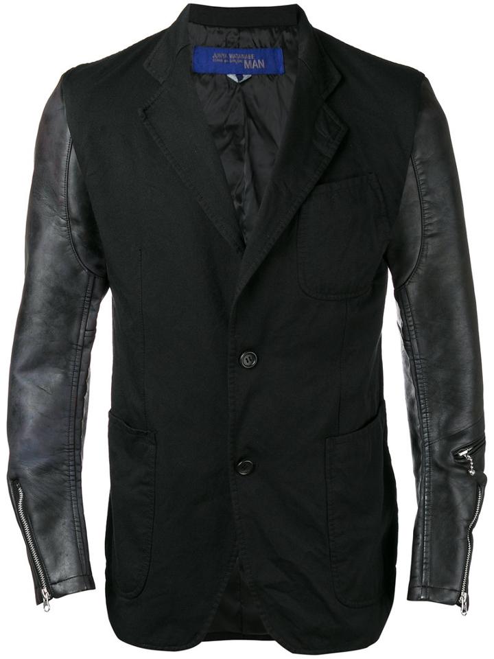 Junya Watanabe Comme Des Garçons Man Contrast Blazer, Men's, Size: Medium, Black, Cotton/polyester/polyurethane