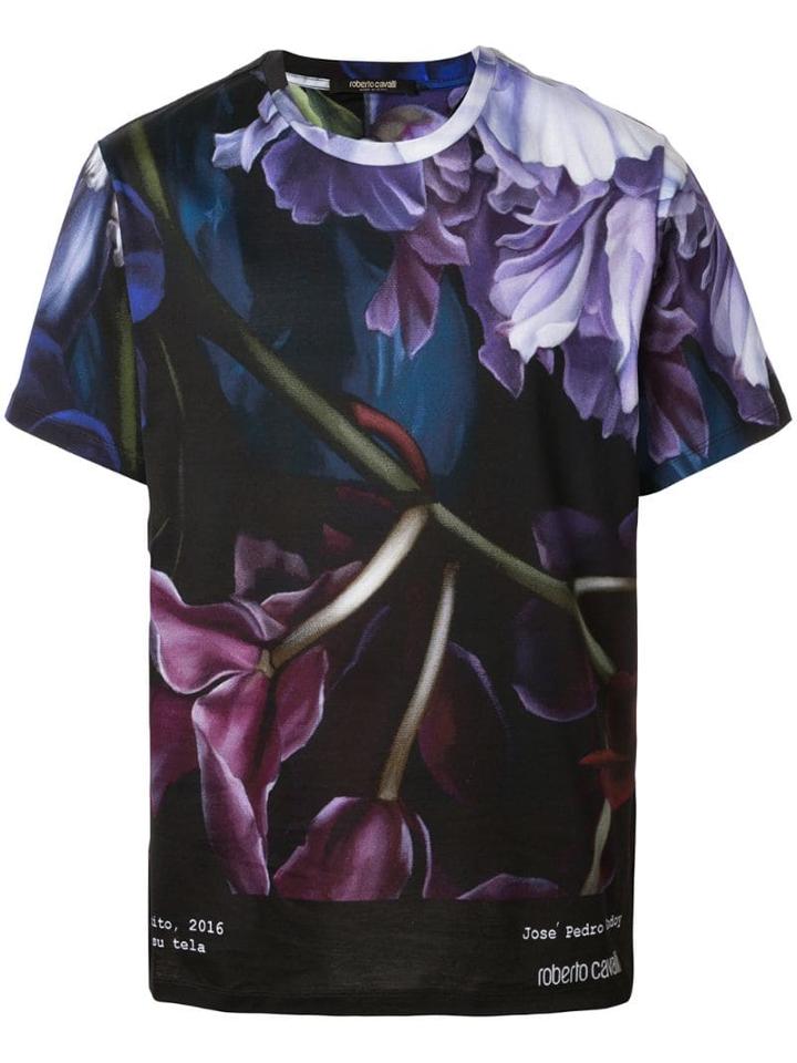 Roberto Cavalli Marchito Print T-shirt - Purple