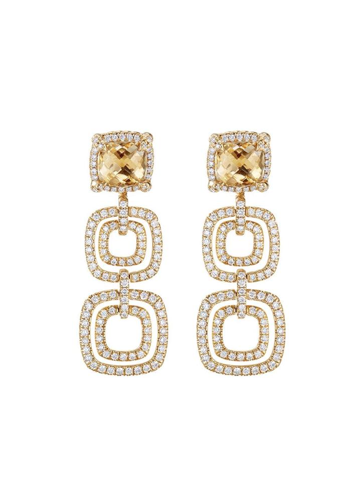 David Yurman 18kt Yellow Gold Châtelaine Citrine And Diamond Drop
