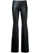 Plein Sud - Flared Trousers - Women - Lamb Skin - 40, Black, Lamb Skin