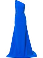 Greta Constantine Long One-shoulder Gown - Blue