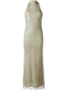Romeo Gigli Pre-owned Lace Overlay Evening Dress - Metallic