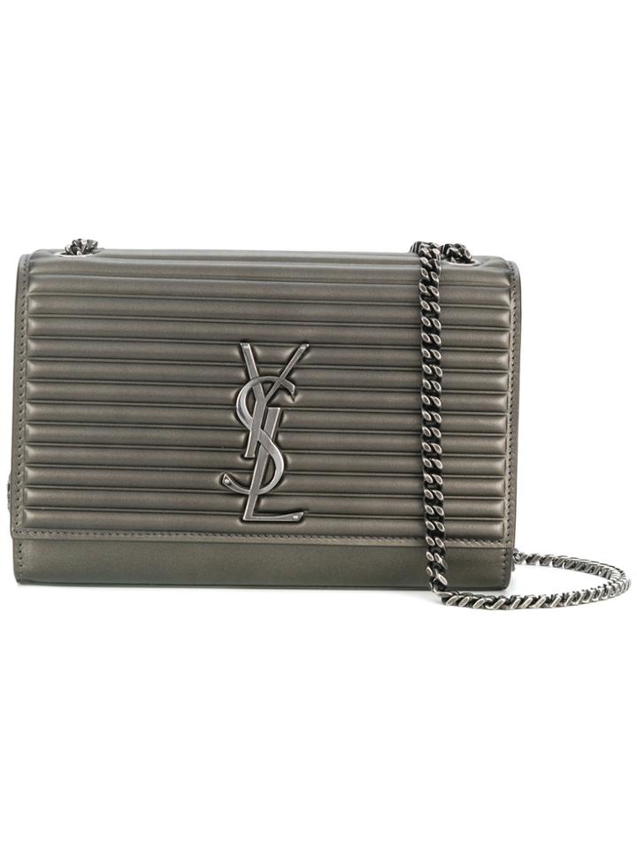 Saint Laurent Sunset Chain Wallet - Grey