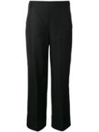 Incotex Wide Leg Cropped Trousers - Black