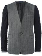 Lanvin Inside Out Collarless Blazer, Men's, Size: 50, Grey, Cupro/wool