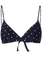 Asceno Polka Dot Triangle Bikini Top - Blue