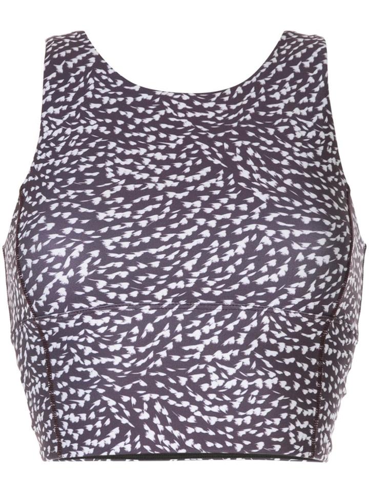 Nimble Activewear Printed Long Line Sports Bra - Brown