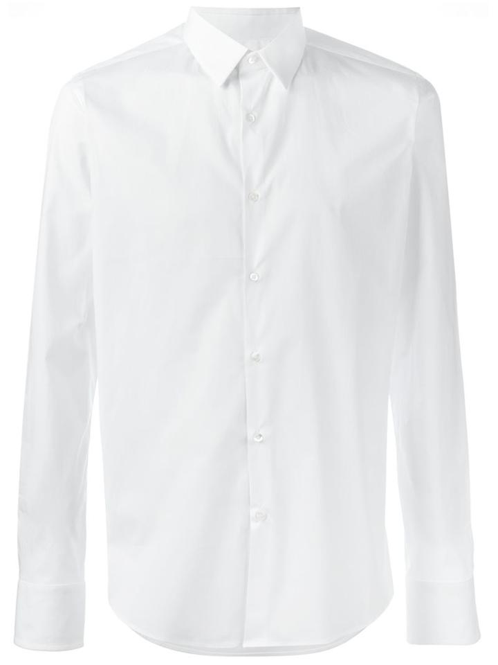 Fendi Classic Shirt, Men's, Size: 41, White, Cotton/spandex/elastane