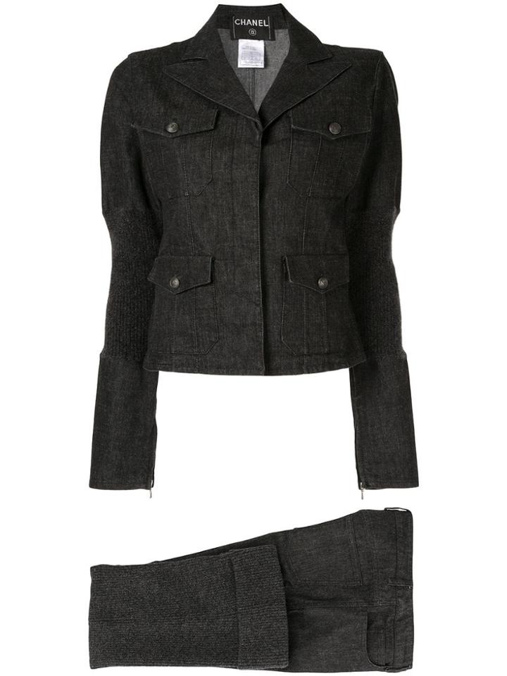 Chanel Pre-owned Denim Blouse And Jeans Set - Black