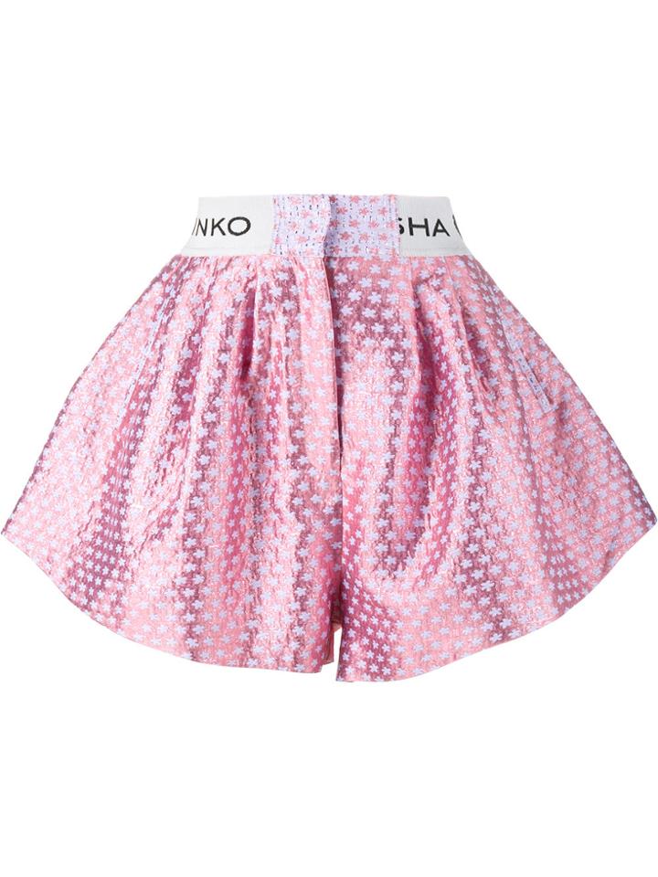 Natasha Zinko Logo Waistband Shorts - Pink & Purple