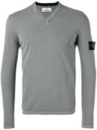 Stone Island - V-neck Sweater - Men - Cotton - Xl, Grey, Cotton