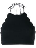 Marysia Check Detail Bikini Top - Black