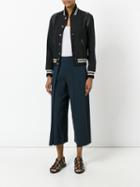 Rag & Bone - Wide Leg Cropped Pants - Women - Polyester/triacetate - 8, Women's, Blue, Polyester/triacetate