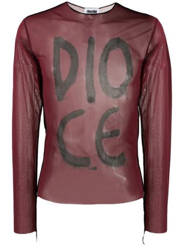 Magliano Sheer Mesh Lettering T-shirt - Red