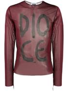 Magliano Sheer Mesh Lettering T-shirt - Red