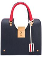 Thom Browne Snap Closure Tote Bag, Women's, Blue, Leather