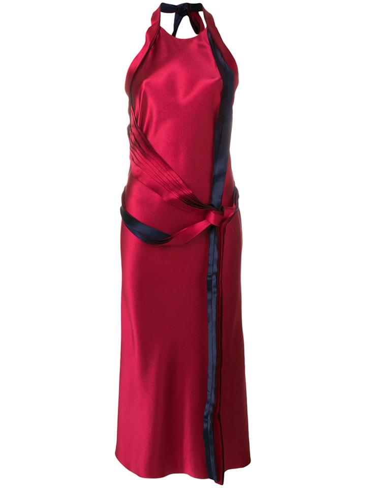 Dion Lee Knot-tied Halterneck Dress - Red