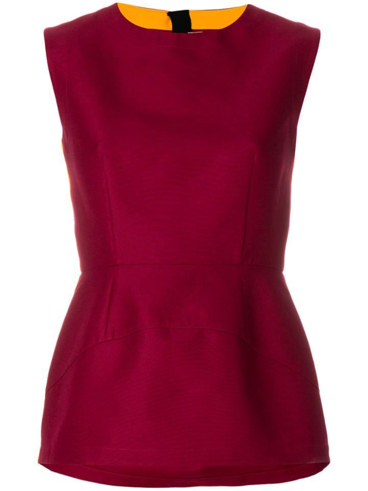 Marni Panelled Peplum Blouse - Red