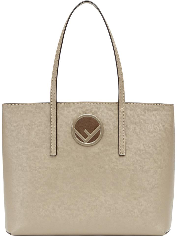 Fendi Logo Plaque Shopper Bag - Nude & Neutrals
