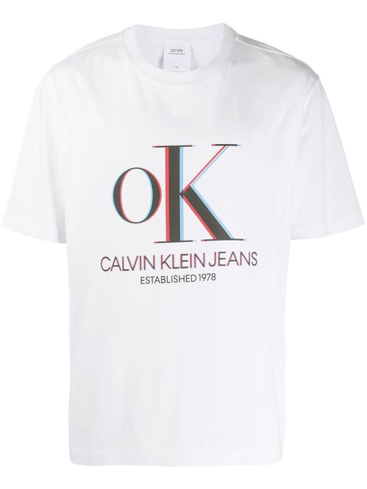 Calvin Klein Jeans Est. 1978 Ok Logo T-shirt - White