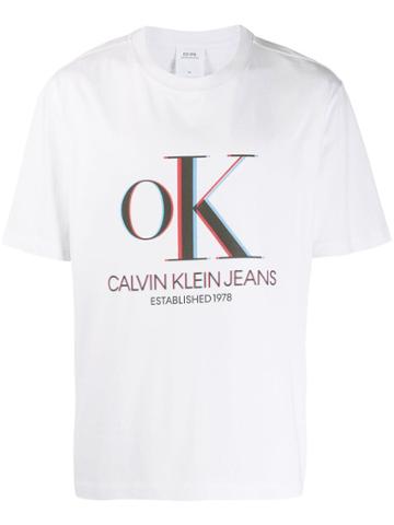Calvin Klein Jeans Est. 1978 Ok Logo T-shirt - White
