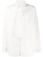 Yohji Yamamoto Tie Neck Shirt - White