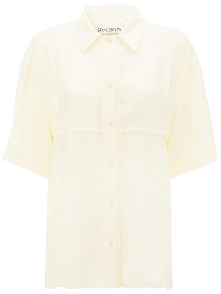 Jw Anderson Buttermilk Panelled Short Sleeve Shirt - White