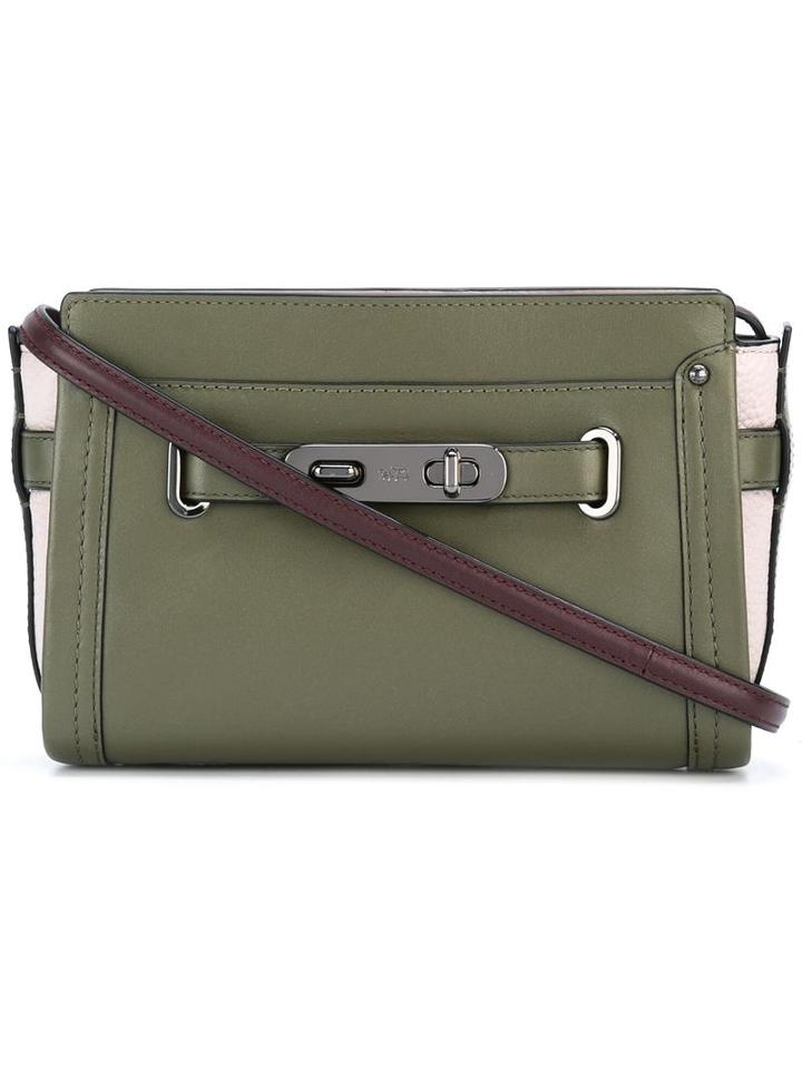 Coach Detachable Strap Crossbody Bag, Women's, Green, Leather