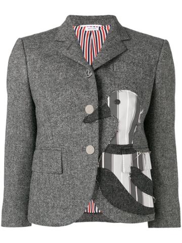 Thom Browne Frayed Duck Classic Sport Coat - Grey