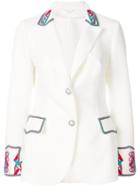 Ermanno Scervino Embroidered Fitted Jacket - White