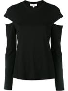 Robert Rodriguez - Slit Longsleeves T-shirt - Women - Cotton - M, Black, Cotton