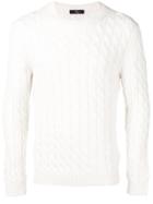 Fay Cable Knit Sweater - White