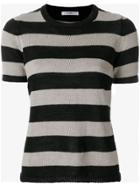 Max Mara Striped Knitted Top - Black