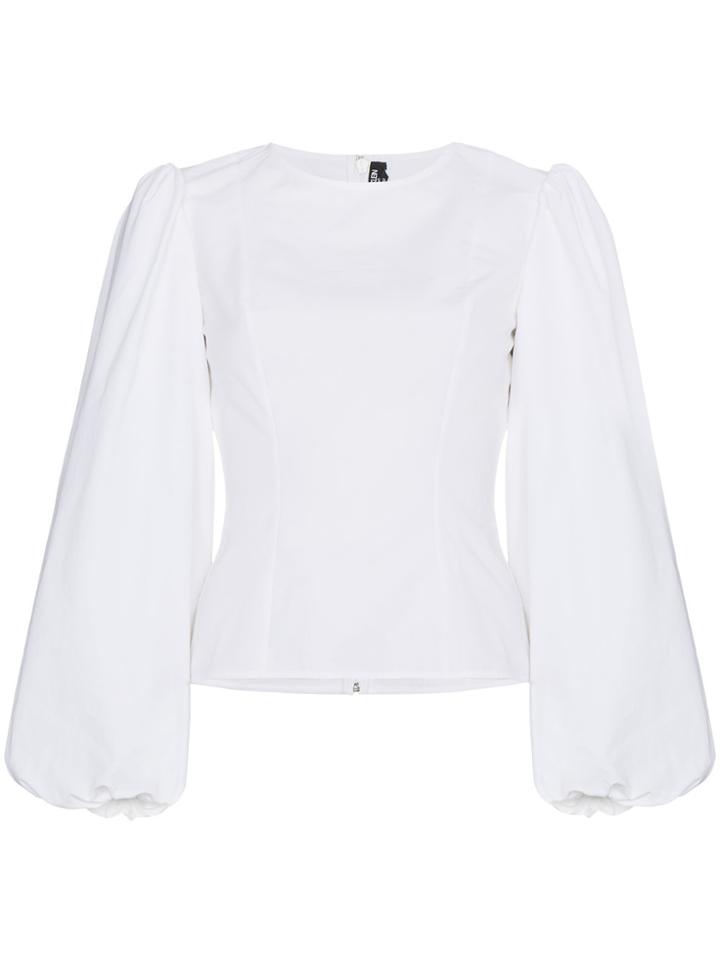 Calvin Klein 205w39nyc Round Sleeve Poplin Top - White