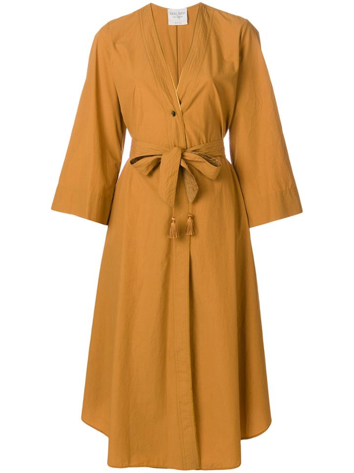 Forte Forte V-neck Wrap Dress - Yellow & Orange