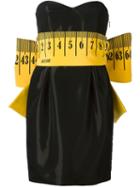 Moschino Ruler Bow Dress, Women's, Size: 40, Black, Silk/polyamide/acetate/rayon