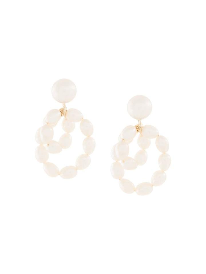 Natasha Schweitzer 9kt Yellow Gold Mini Coco Pearl Earrings - White