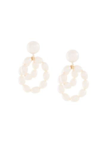 Natasha Schweitzer 9kt Yellow Gold Mini Coco Pearl Earrings - White