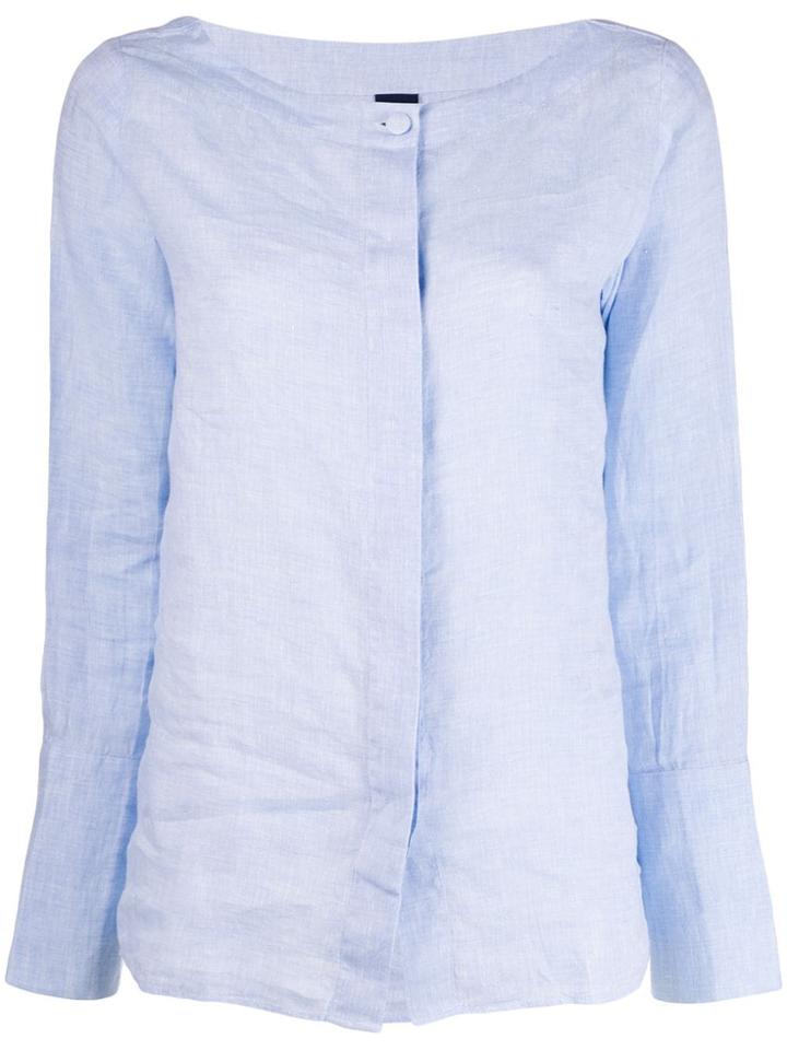 Fay Round Neck Shirt - Blue