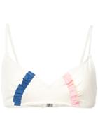 Morgan Lane Ruffle Detail Bikini Top - White