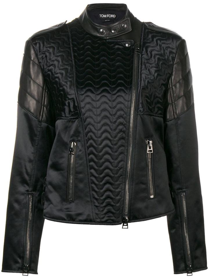 Tom Ford Animal Print Leather Jacket - Black
