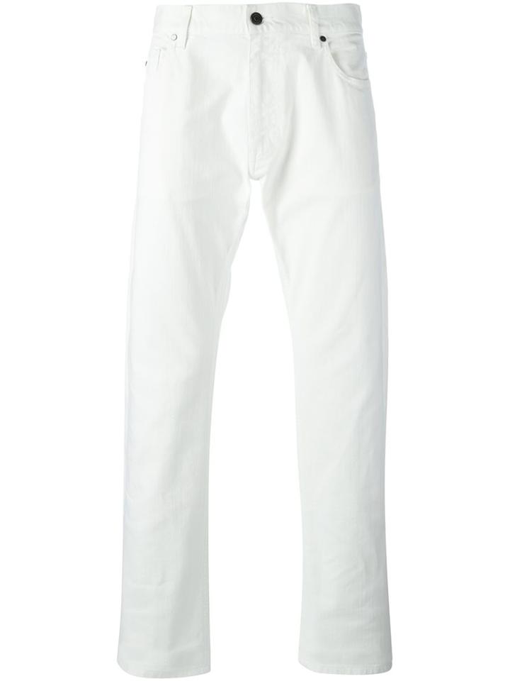 Z Zegna Straight Leg Jeans, Men's, Size: 34, White, Cotton/spandex/elastane