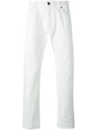 Z Zegna Straight Leg Jeans, Men's, Size: 34, White, Cotton/spandex/elastane
