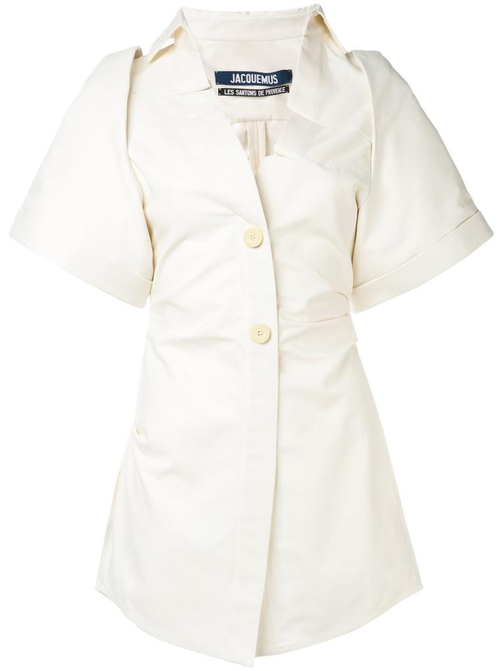 Jacquemus - Buttoned Mini Dress - Women - Cotton - 38, Nude/neutrals, Cotton